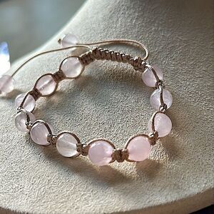 Adjustable Rose Quartz Stone Bracelet
